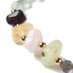 Bracciali sfaccettati con perline elastiche in fluorite naturale&nbsp;BJEW-P318-01G-01