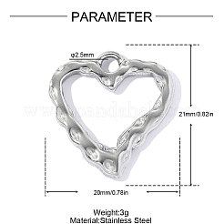 Pendentifs en acier inoxydable 304&nbsp;STAS-OY019-10P