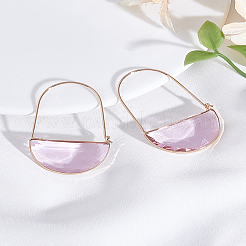 1 Paar Creolen aus Messing und Glas für Damen&nbsp;EJEW-LP0003-53D