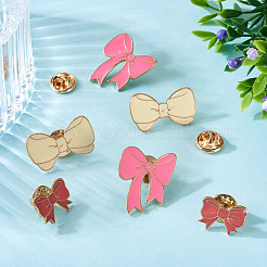 6 шт. 3 стиля эмалевых булавок-бантов&nbsp;JEWB-TA0001-25