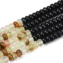 Colliers de perles en verre couleur pastèque et en jade blanc naturel teint&nbsp;G-Z135-C03