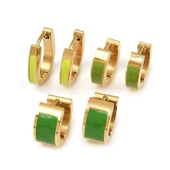Orecchini a cerchio in acciaio inossidabile smaltato 304&nbsp;EJEW-K268-20G-02