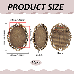 10 Stück Vintage Brosche aus tibetischer Legierung&nbsp;FIND-PH0029-47