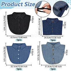 4 шт. 4 стиля хлопковый накладной воротник рубашки&nbsp;AJEW-ME0002-18