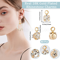 80 шт. латунные подвески со стразами&nbsp;KK-BBC0022-03