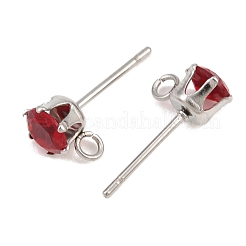 Ohrstecker-Verschluss aus mikropavégefassten Zirkonia aus Edelstahl 304&nbsp;STAS-H240-56P-03
