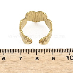Offene Manschettenringe aus strukturiertem Edelstahl 304 für Damen&nbsp;RJEW-A102-03G