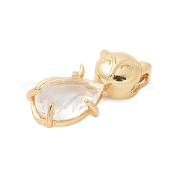 Латунные микропаве прозрачные подвески с фианитом&nbsp;KK-S507-15B-G