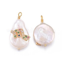 Pendenti con perle d'acqua dolce coltivate naturali&nbsp;PEAR-F013-11G
