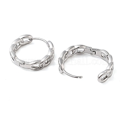 Orecchini a cerchio con ciondolo a catena in ottone per donna&nbsp;LS-EJEW-F347-02P-02