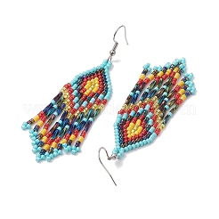 Серьга-гвоздик из нержавеющей стали 304 со стеклянным подвесом&nbsp;EJEW-MZ00175-02