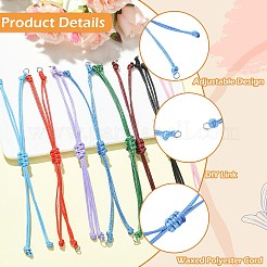 40 bracelet en cordon de polyester ciré de 8 couleurs&nbsp;AJEW-CJ00017