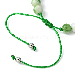 Pulseras de cuentas trenzadas de jade blanco teñido natural&nbsp;BJEW-JB09856-01