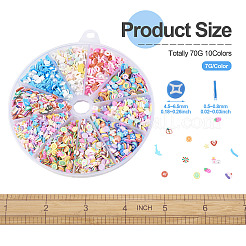 70гр 10 стиля кабошонов из полимерной глины ручной работы&nbsp;CLAY-TA0001-18