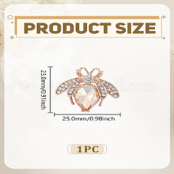 1 broche en alliage de strass en forme d'abeille pour sac à dos et vêtements&nbsp;JEWB-LP0010-09