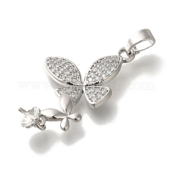 Подвеска из латуни с микропаве из прозрачного кубического циркония&nbsp;KK-H485-34P