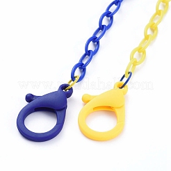 Personalisierte zweifarbige abs kunststoff kabelkette halsketten&nbsp;X-NJEW-JN02825-05