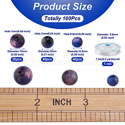 Наборы для изготовления браслетов из круглых бусин из камня своими руками&nbsp;DIY-KS0001-20