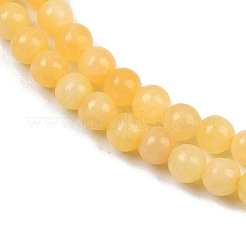 Hilos de abalorios de jade amarillo naturales&nbsp;G-K121-01-4mm