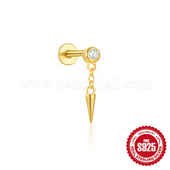 Orecchini a cartilagine con nappe a cono in argento sterling con micro pavé di zirconi cubici trasparenti&nbsp;FS-WGA2317-09