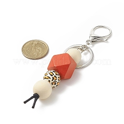 Portachiavi con pendente in perline di legno naturale tinto&nbsp;KEYC-JKC00440