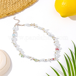 1 шт. ожерелье из искусственного жемчуга и акриловых бусин в виде морской звезды&nbsp;NJEW-LP0007-40