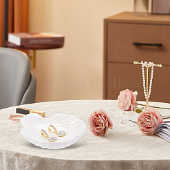 Bandejas de exhibición de joyas de porcelana con forma de concha para anillos&nbsp;AJEW-SP0006-06A-01
