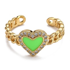 Anelli di polsino in zircone chiaro con micro pavè di ottone&nbsp;RJEW-B0007-01G