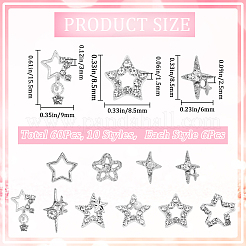 Звезда сплава горный хрусталь кабошоны&nbsp;MRMJ-CP0001-43A