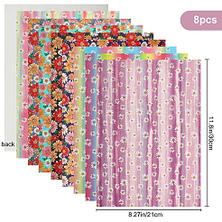 Tessuto in similpelle con motivo floreale&nbsp;DIY-GF0002-52