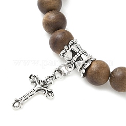 Bracelets à breloques en alliage croisé&nbsp;BJEW-JB12357-04