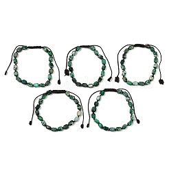 Браслеты из плетеных бусин из натуральной окрашенной императорской яшмы для мужчин и женщин&nbsp;BJEW-D360-01B