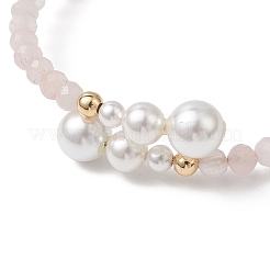 Браслеты-манжеты из натурального розового кварца&nbsp;BJEW-JB13326-03