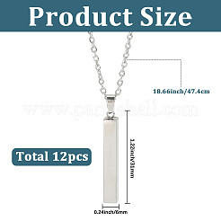 12 комплект 201 прямоугольных кулонов из нержавеющей стали&nbsp;NJEW-SC0001-59