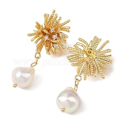 Boucles d'oreilles en laiton avec zircone cubique de micro pave&nbsp;EJEW-JE07436