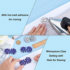 6 Stück Blumen-Glas-Strass-Cabochons&nbsp;DIY-FG0010-18C