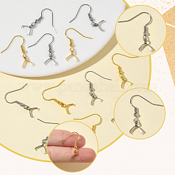 60 шт. 2-х цветные крючки для сережек из нержавеющей стали 304&nbsp;STAS-SC0010-73