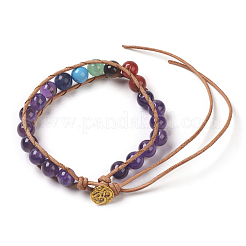 Bracelets de perles améthyste naturelle de la moelle&nbsp;BJEW-E351-02E