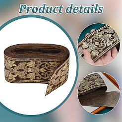 Этническая вышивка полиэстер плоские ленты&nbsp;OCOR-WH0058-98B