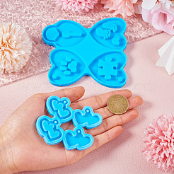 Stampi in silicone fai da te con ciondolo a cuore 2 pz 2 stili&nbsp;DIY-TA0009-27