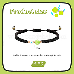 1 bracelet de perles tressées en alliage et acrylique sur le thème du sport&nbsp;BJEW-LP0003-23E