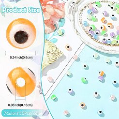 70 шт. двухцветных светящихся и печатных непрозрачных акриловых бусин&nbsp;LACR-FS0001-01