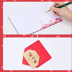 Поздравительная открытка из бамбука на свадьбу&nbsp;AJEW-WH20060-11C