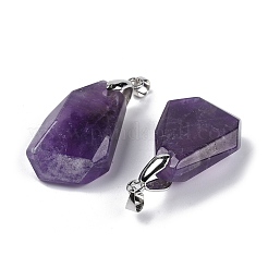 Подвески из натуральных аметистов с ограненными самородками&nbsp;G-B139-01P-01