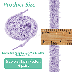 6 пара шнурков из волокна 6 цветов&nbsp;AJEW-FH0005-98