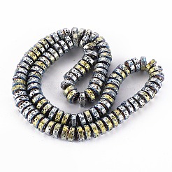 Fili di perle di roccia lavica naturale elettrodeposta&nbsp;X-G-T114-69H