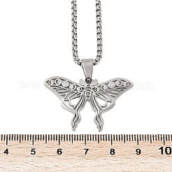 Ожерелья с подвеской в виде бабочки из нержавеющей стали 201 для мужчин и женщин&nbsp;LS-NJEW-K283-24P