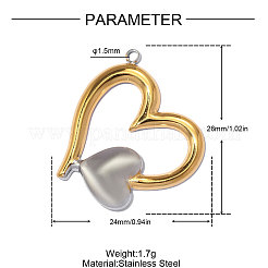 Zweifarbige Anhänger aus 304 Edelstahl&nbsp;STAS-OY012-84G