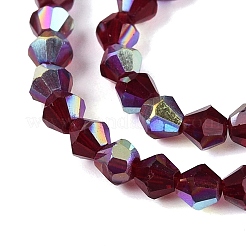 Ab couleur plaqué perles de verre transparent brins&nbsp;GLAA-G127-01J
