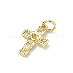 Латунные микропаве прозрачные подвески с фианитом&nbsp;KK-P350-02A-G